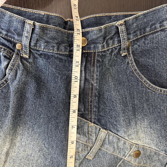 Rocawear Jeans Womens 27 Patchwork Denim Carpenter Baggy Hip Hop Y2K Boys 18? - Picture 14 of 16